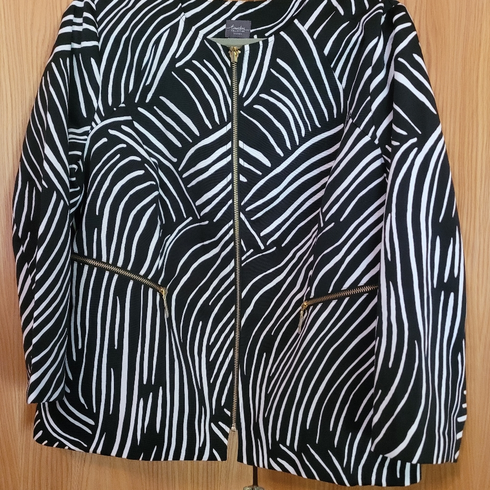 Michael Kors traveler series pattern full zip jacket
